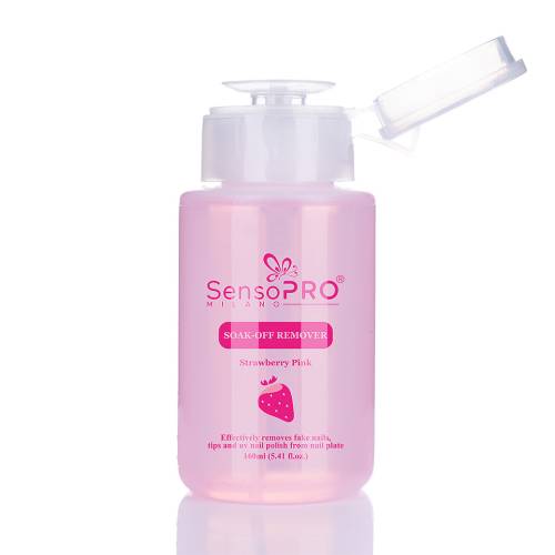 Soak Off Remover SensoPRO Milano Strawberry - Indepartare gel - oja semipermanenta - tipsuri - 160 ml